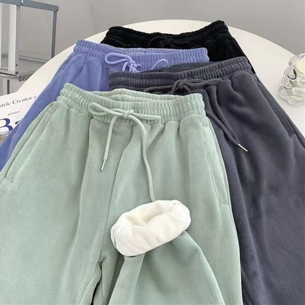 

women's pants capris lucyever autumn winter women sweatpants casual baggy fleece warm sports pants woman comfort soft thick joggers tro, Black;white