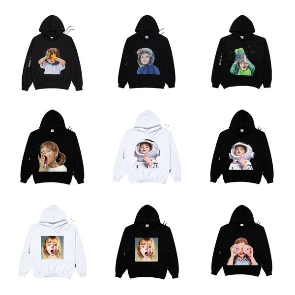 

designers men's fashion hoodies korean high version adlv hoodie donut boys girls hoodie lovers loose lisa star same style, Black