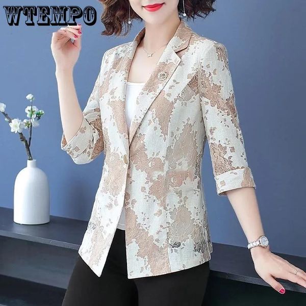 

women's suits blazers blazer women fashion lace suits women's jacket vintage long sleeve female outerwear chic drop 230310, White;black