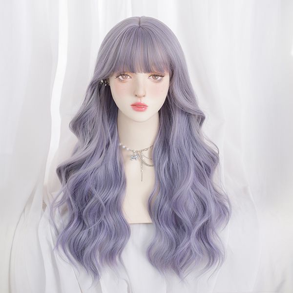 

synthetic wig asian fashion lolita daily activities 24 inch female hair, Black