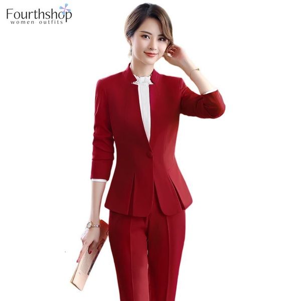 

women's suits blazers fashion red pants suits women business blazer set office lady work wear 2 pieces set formal jacket trousers suit, White;black