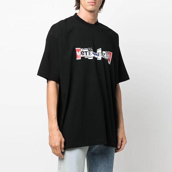 

men's tshirts good quality vetements fashion men 1 1 patchwork letter women t oversized tee mens clothing 230309, White;black
