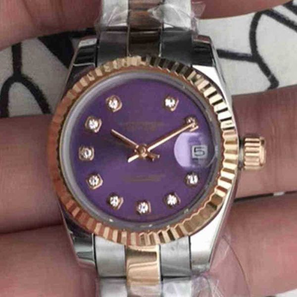 

luxury mens mechanical watch automatic rose purple geneva es for men swiss wristwatches, Slivery;brown