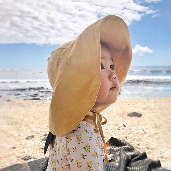 

toddler beach swim hats baby sun hat summer bucket hat kids infant wide brim bucket hat for baby boy girls t19, Blue;gray