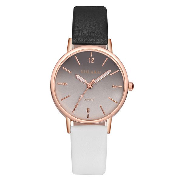 

hbp womens watch ultra-thin design fashion dial couple watches quartz movement leather strap two-color wristwatches, Slivery;brown