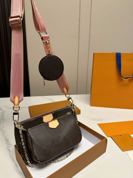 

multi pochette accessories shoulder bags designer womens handbag cross body 3pieces set wallets purase