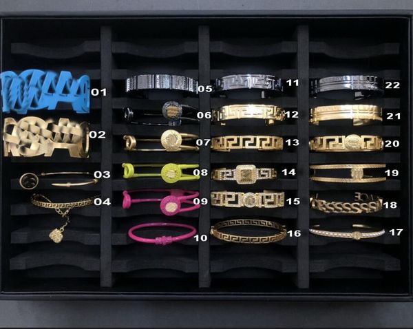 

combination style jewelry bangles open bracelets ancient greek pattern cuff bangle banshee medusa head portrait 18k gold plated women's, Black