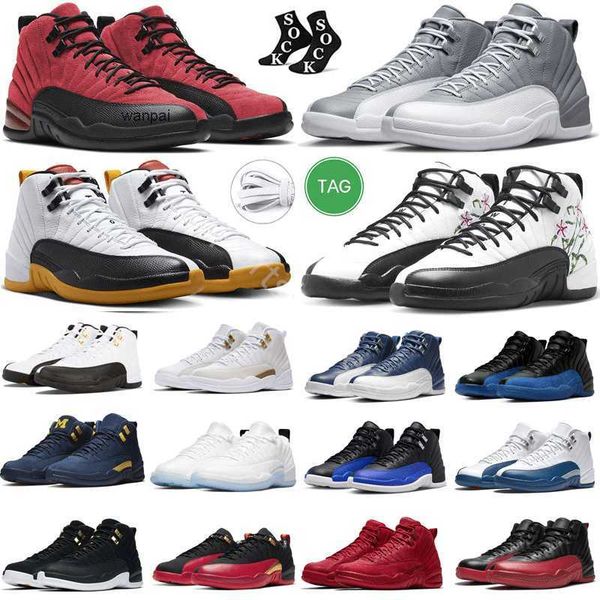 

with box basketball shoes mens jumpman 11s cool grey bred concord 11 12s 12 playoffs royalty utility gold 13s court purple men women sneaker, Black