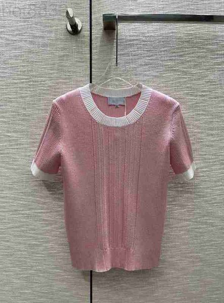 

women's knits & tees designer 2023 spring summer o neck short sleeve high end jacquard pullovers sweater o4qb, White