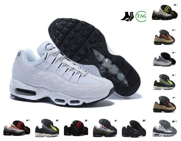 

2023 mens female designer 95 casual shoes white worldwide seahawks particle grey neon 95s laser fuchsia greedy red men women outdoor sneaker, Black