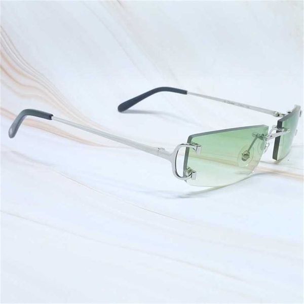 

sunglasses vintage rimless sunglasses carter small square big designer cool rapper shades party eyewear gafas de solkajia 2023, White;black