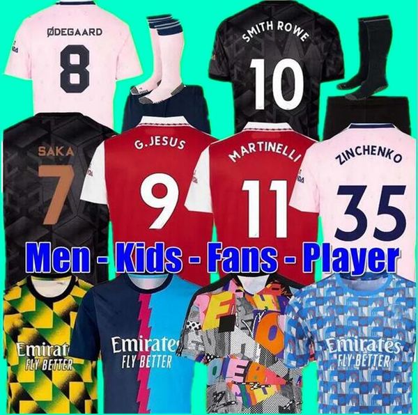 

saka soccer jerseys g. jesus odegaard fans player version 22 23 gunners martinelli smith rowe thomas nketiah tierney 2022 2023 football shir, Black;yellow