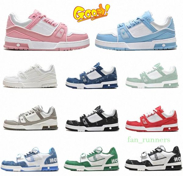 

mens woman designer sneaker virgil trainer casual shoes calfskin leather abloh white green red blue letter overlays platform low sneakers si, Black