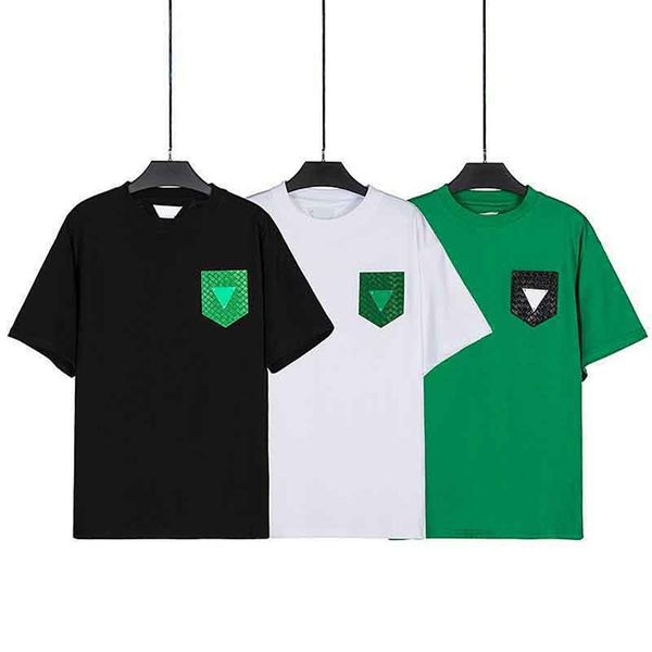 

2021ss spring and summer new high grade cotton printing short sleeve round neck panel t-shirt size m-l-xl--xxxl color black w322s, Black;brown