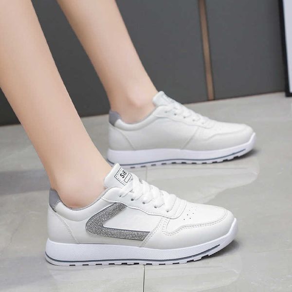 

dress shoes new white women sneakers leather shoes casual flats sneakers female new fashion comfort white vulcanized platform shoes j230309, Black