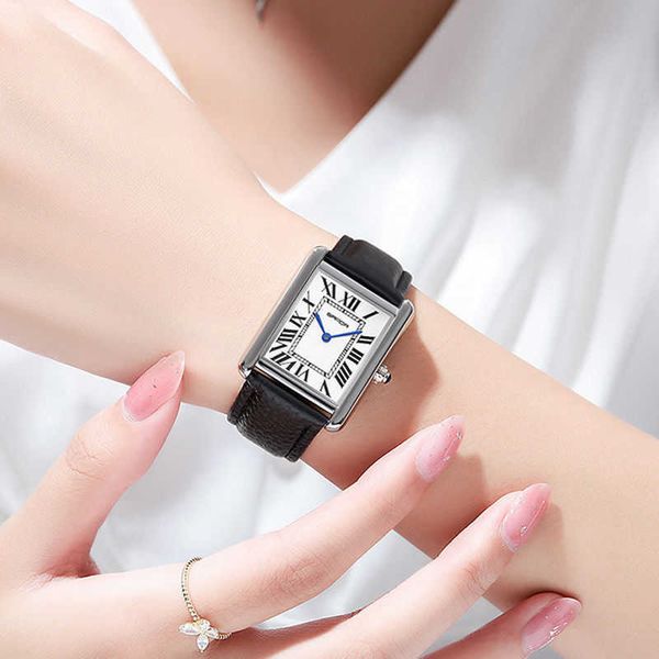 

women watches luxury ladies square fashion accessory quartz mechanical movement selling classic simple high beauty light luxury 67rj, Slivery;golden