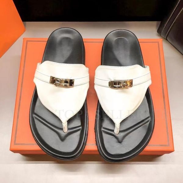 

2023 women empire sandals designer slippers suede flat flip flops black white rubber slipper metal button platform sandal fashion