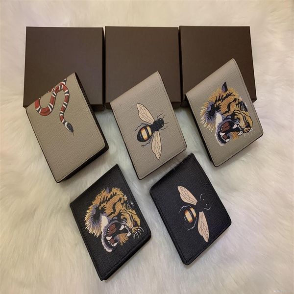 

2021 new fashion man card holders man wallet classic alphabet designer animal man european and american fashion simple wallet with278v, Red;black