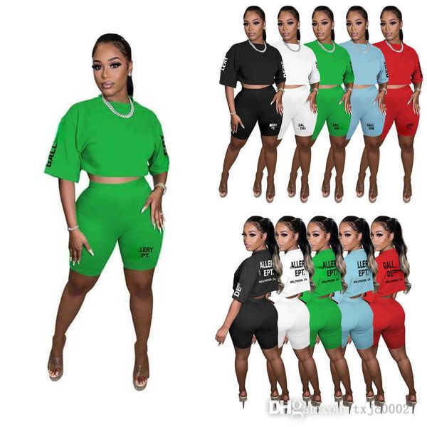 

2023 designer women brand tracksuits summer outfits short sleeve t-shirt shorts 2 piece sets casual sportswear jogger suits, Gray