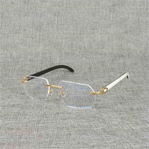 

sunglasses natural wood square clear buffalo horn oversize rimless eyeglasses frame for men reading optical oval oculos glasseskajia 2023, White;black