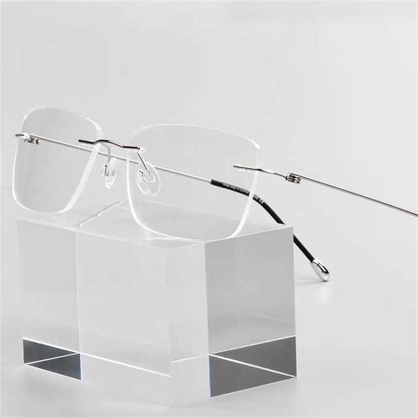 

sunglasses custom made optical prescription pchromic classic large alloy rimless anti-blue myopia short sight glasseskajia 2023, White;black