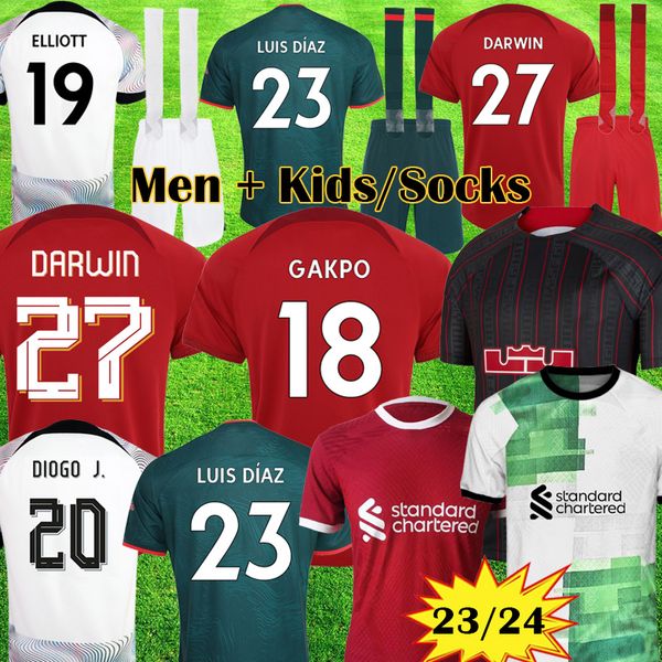 

22 23 pre match 23 24 soccer jerseys special gakpo elliott darwin 2022 2023 2024 luis diaz alexander arnold football kit shirts men kids eq, Black;yellow