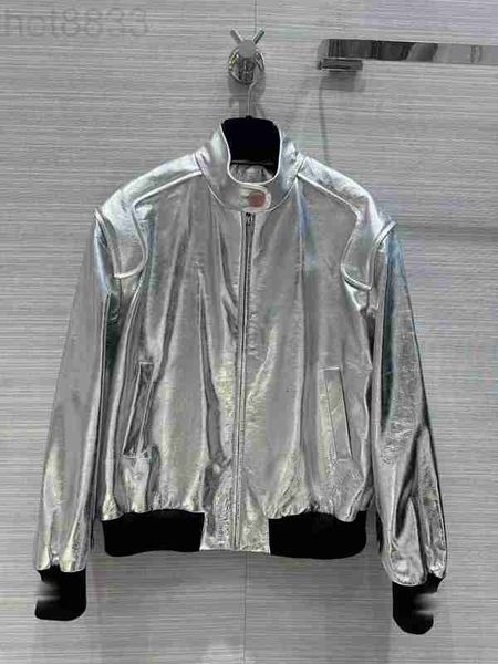 

women's leather & faux designer milan runway jackets 2023 spring stand collar long sleeve panelled coats brand same style outerwear fm5, Black