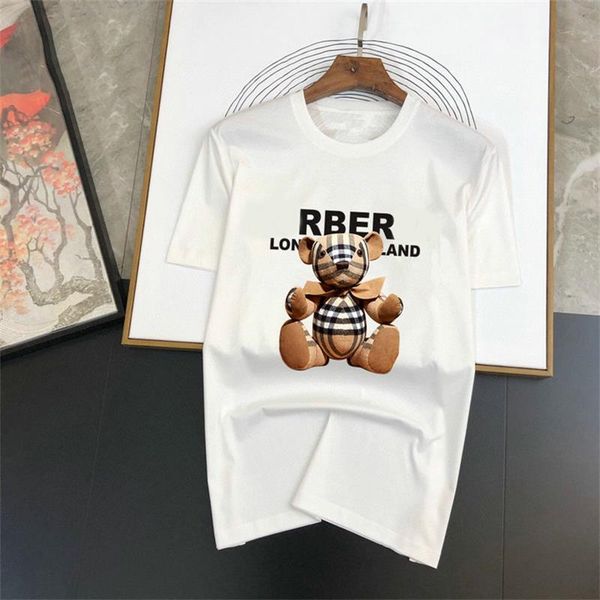

2023 summer new fashion brand casual men and women short-sleeved t-shirt fashion cartoon couple short-sleeved.m-3xl, White;black