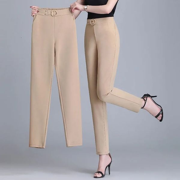 

women's pants capris women's high waist harem pants sping korean fashion black trousers all match thin slim oversized 3xl pantalon, Black;white