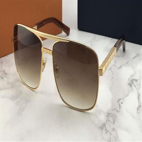 

mens square attitude sunglasses gold metal frame brown shades outdoor vintage pilot sunglass driving glasses uv 400 protection new261p, White;black