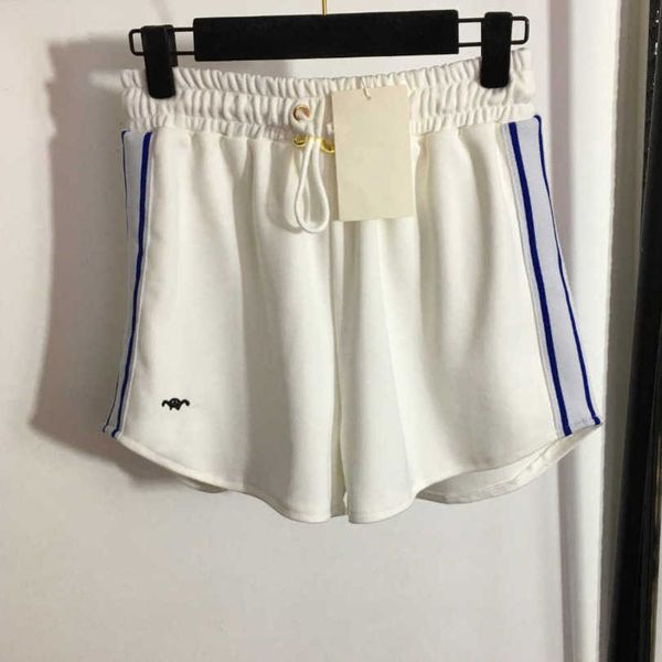 

23ss women designer brand shorts side webbing elastic waist casual shorts summer pants high waist shortss high end slim womens clothing a1, White;black