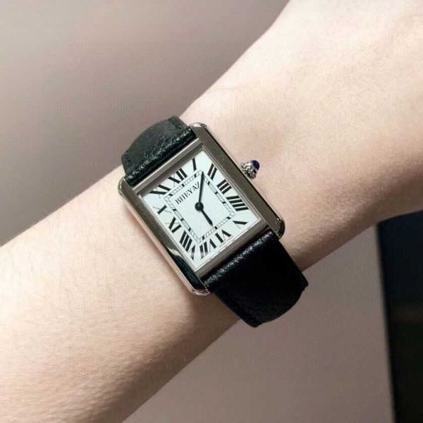 

women watches wristwatch luxury ladies square fashion accessory quartz mechanical movement swiss for lovers of men and simple high-grade 96i, Slivery;golden