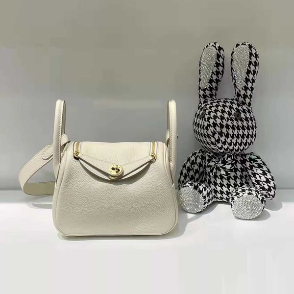 

light luxury designer bags original luxury handmade cow leather layer gold buckle lindi women's bag versatile doctor messenger shoulder