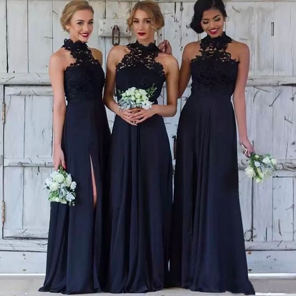 

bridesmaid dresses plus size gown formal high neck for weddings a line sleeveless floor-length chiffon new zipper none train applique custom, White;pink