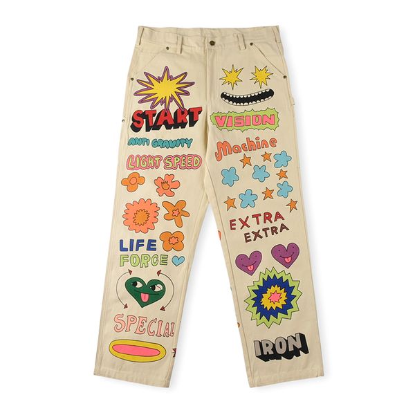 

high street pants graffiti men women quality pant hip hoptrousers, Black