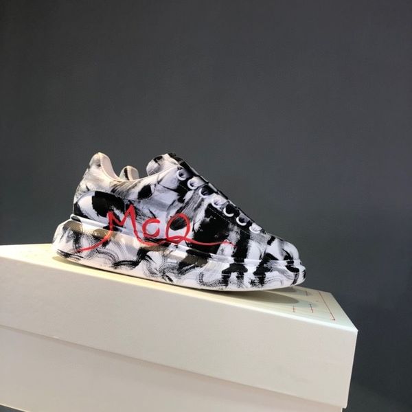 

men women classic casual shoes sneakers platform print multicolor letter trainer sneakers strawberry designer outdoor sport, Black