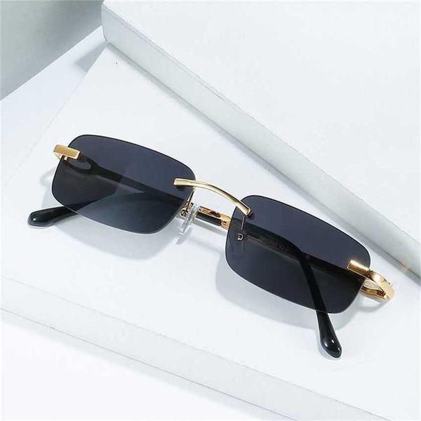 

sunglasses new sunglasses and women's new card frameless trend leopard head small box optical sunglasseskajia 2023, White;black