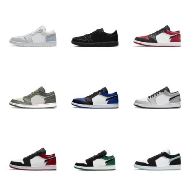

jumpman 1 men women basketball shoes og 1s triple white fragment low shadow designer university blue unc black bred toe light smoky grey men