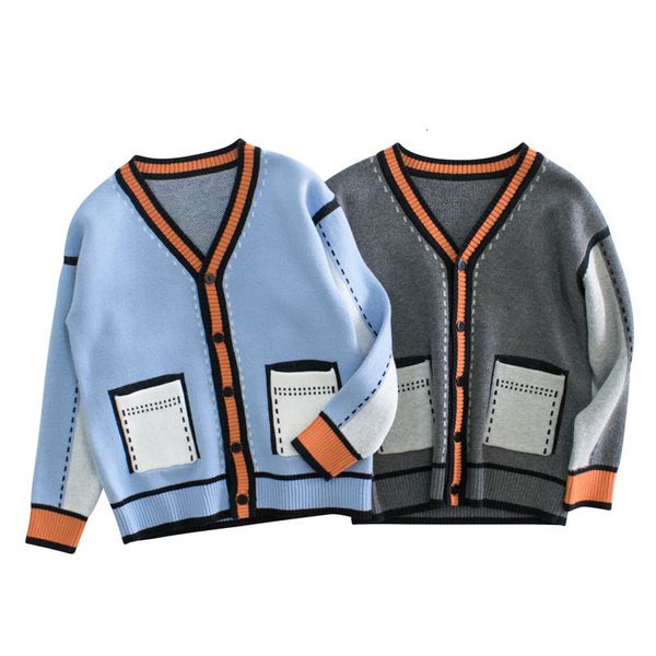 

cardigan 2023 spring baby boys vneck sweater kids cotton clothes toddler girls jumper knitwear longsleeve children jacket coat 230310, Blue