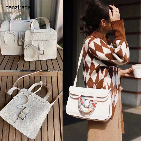 

h halza luxurys handbag star new leather horehoe buckle togo layer cowhide briefcae fahion one houlder cro body women
