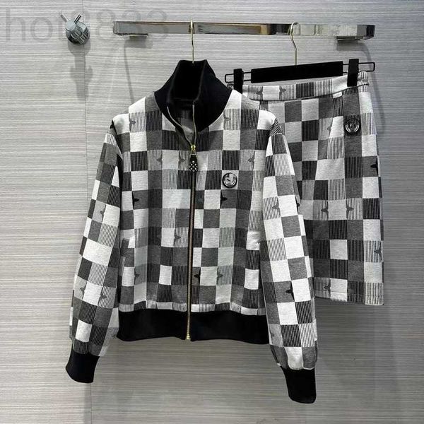 

women's two piece pants designer 2023 spring summer turtle neck print skirts brand same style 2 sets c4is, White