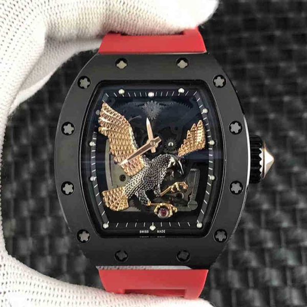 

richa luxury business mens milles mechanical leisure watch rm23-02 fully automatic ceramic case tape fashion swiss movement wristwatches hig, Slivery;black