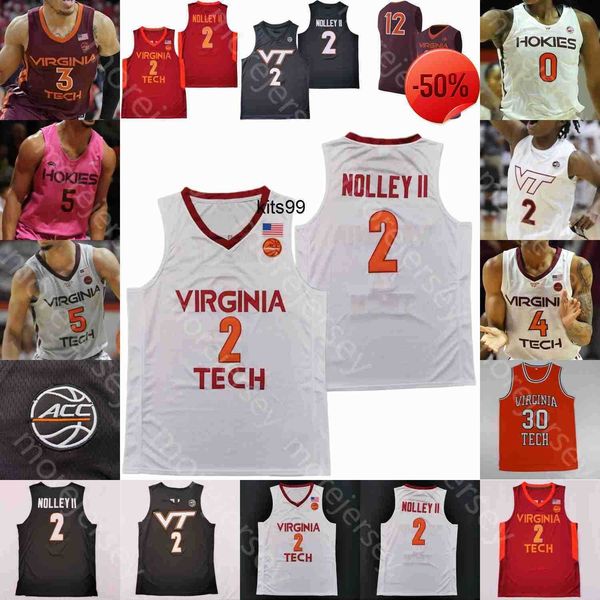 

virginia tech hokies basketball jersey ncaa college nolley ii nahiem alleyne hunter cattoor ojiako maddox keve aluma justyn mutts storm, Black;red