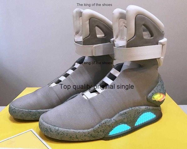 

sneakers led shoes dark gray marty mcfly 's lighting marty mcflys mags black authentic air mag back to the future glo