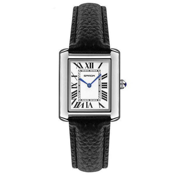 

women watches movement square fashion accessory quartz mechanical luxury light luxury small ladies men and simple leather ultra-thin 66ss, Slivery;golden