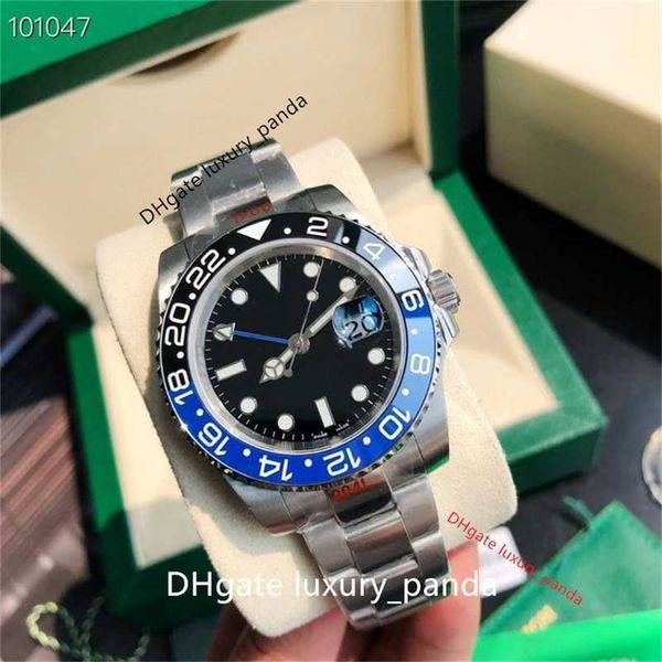 

roles gmt watch luxury watches men's ceramic ring automatic mechanical 40mm 2813 movement luminous sapphire mirror 904l fashionable sil