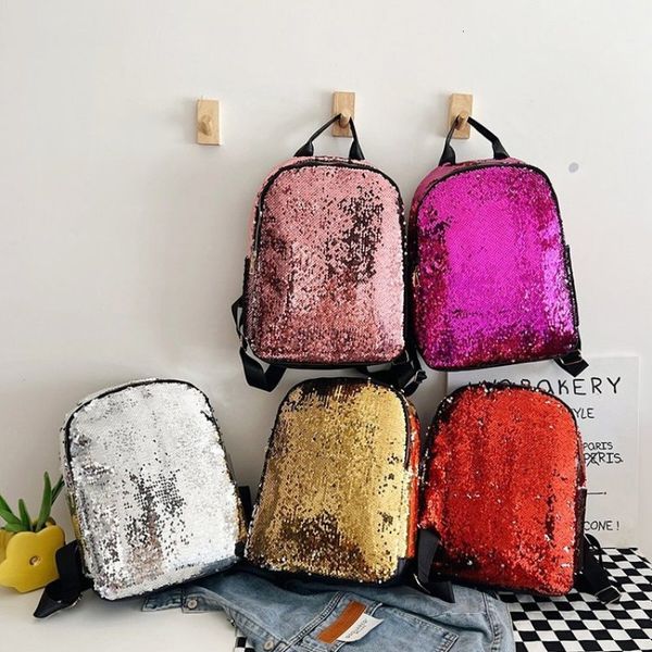 

school bags fashion women's sequin backpack leisure travel bag 230310