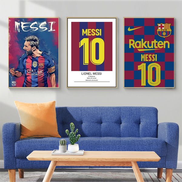 

Football star hanging painting World Cup football team emblem living room bedroom bedside mural football star decoration painting