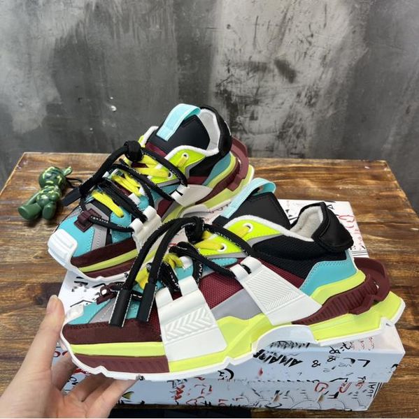

designer 5862 explosions casual shoes space sports shoes stitching material 3m reflective leather dad chunky shoes suede coach sports shoes, Black