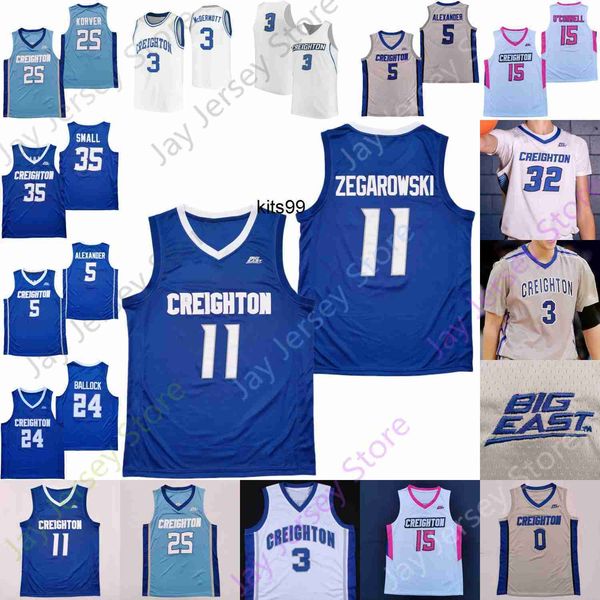 

creighton basketball jersey ncaa college marcus zegarowski mcdermott korver alex o'connell ryan kalkbrenner ryan nembhard ryan hawkins, Black;red